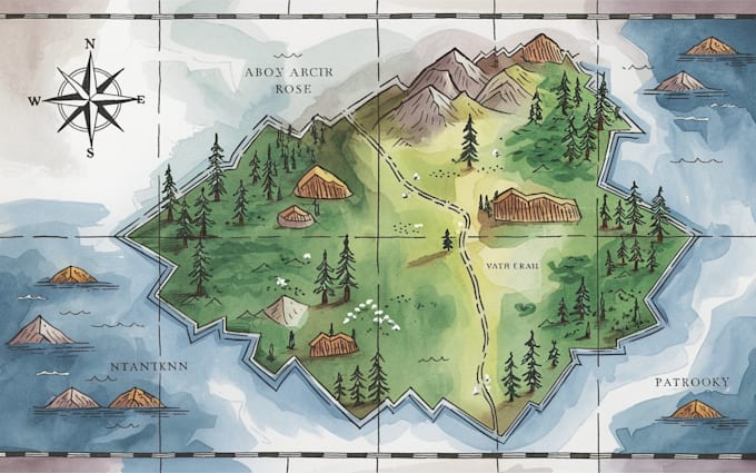 Gig Preview - Draw a custom map for fantasy, scifi, book or boardgame