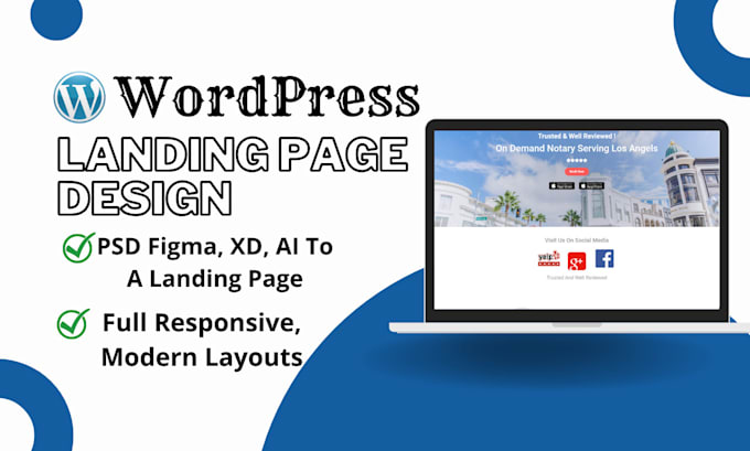 Gig Preview - Create a wordpress landing page using elementor pro