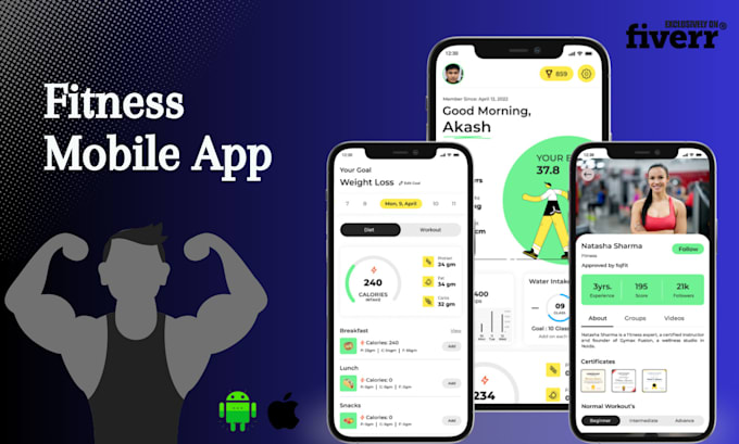 Gig Preview - Develop your custom fitness app, gym app, health and ai health app