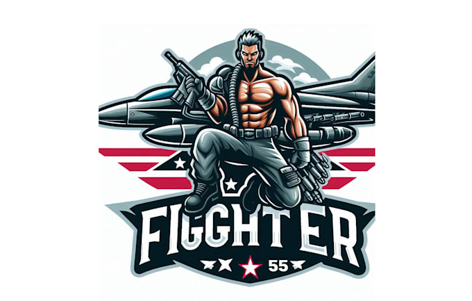 Gig Preview - Design realistic fighter aircraft mascot logo  only 12 hours