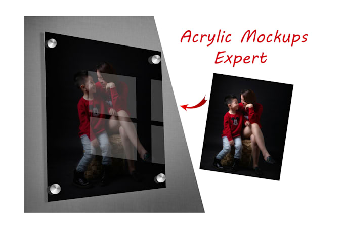 Gig Preview - Place your wall art, logo, or product photo into realistic acrylic mockups