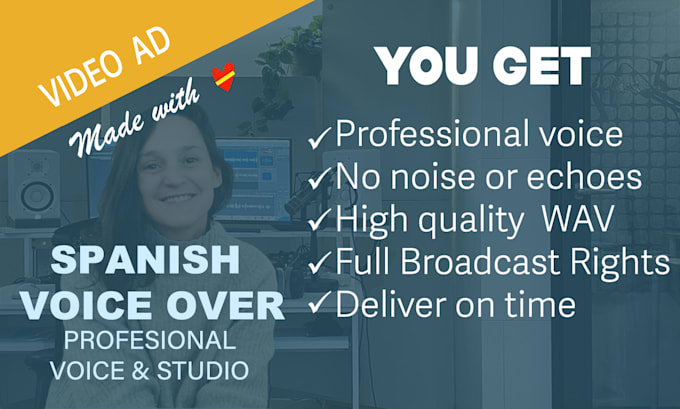 Gig Preview - Provide spanish female voice over for video ad