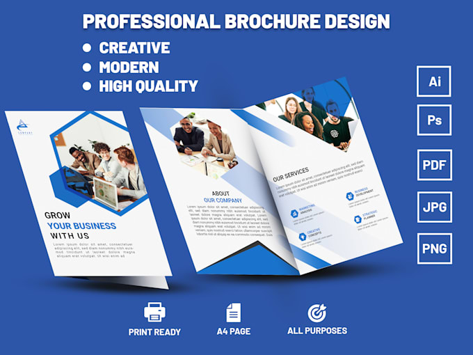 Gig Preview - Design bi fold, tri fold, gate fold and four fold brochure