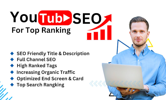 Gig Preview - Optimize youtube video SEO for top ranking increase views