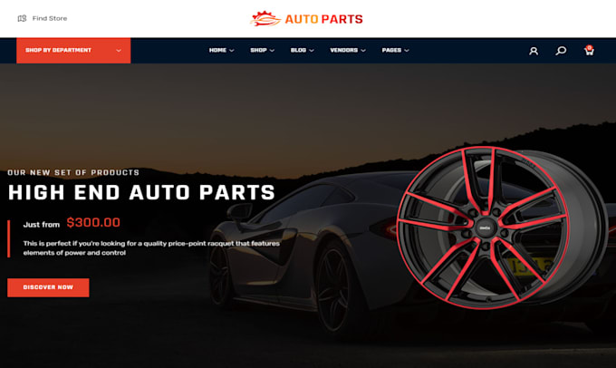 Gig Preview - Design automotive part ecommerce website, auto parts store, automotive website