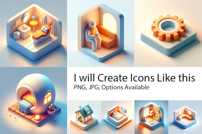 Gig Preview - Do cool 3d icons for your website or app