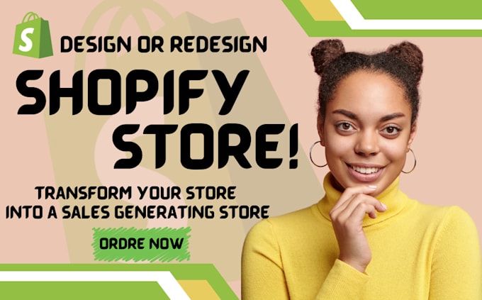 Gig Preview - Do shopify dropshipping store website, design and redesign shopify marketing