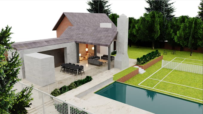 Bestseller - realistic 3d rendering and lightning using dialux, 3dfloor plan, backyard design