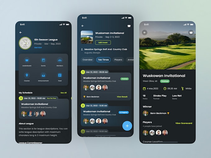 Gig Preview - Develop golf booking app, golf tracking app, golf sport app