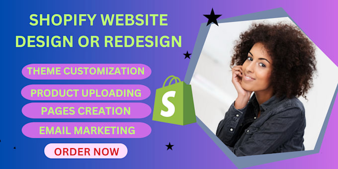 Gig Preview - Build shopify website, design or redesign shopify store, dropshipping store