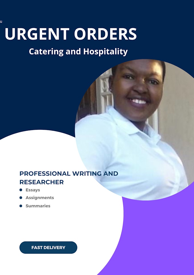 Gig Preview - Write catering hospitality management assignments