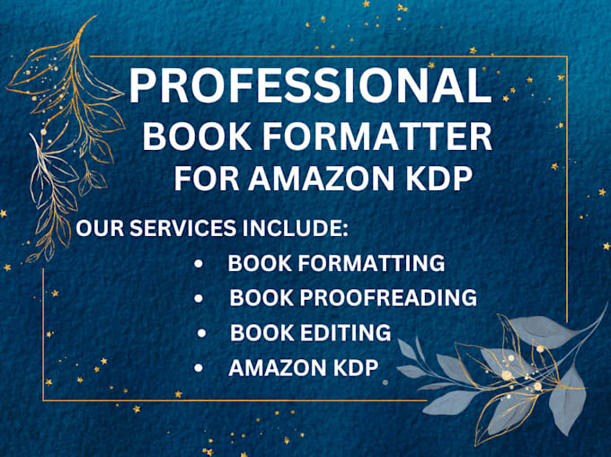 Gig Preview - Do kdp book formatting ebook formatting book formatting  amazon kdp book editing