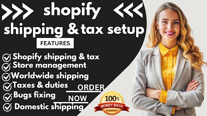 Gig Preview - Do shopify shipping and tax set up tax and duties free shopify store audit