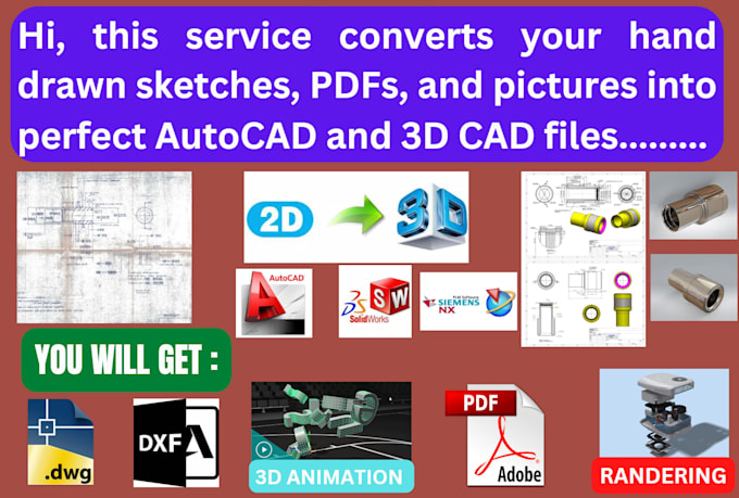 Bestseller - design 2d and 3d models for 3d printing using solidworks