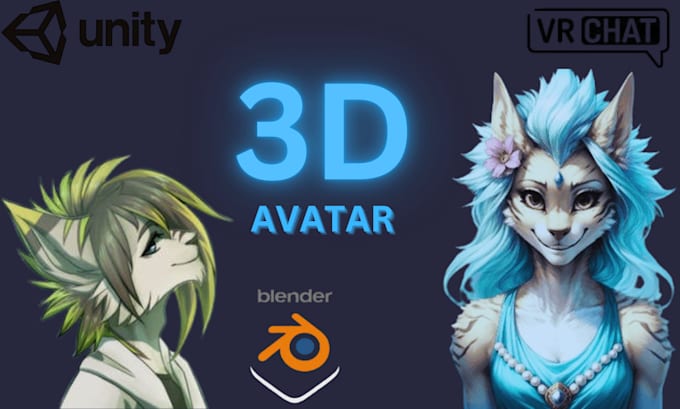 Gig Preview - Do custom vrchat avatar furry nsfw 3d vtuber model vrc chat avatar vr character