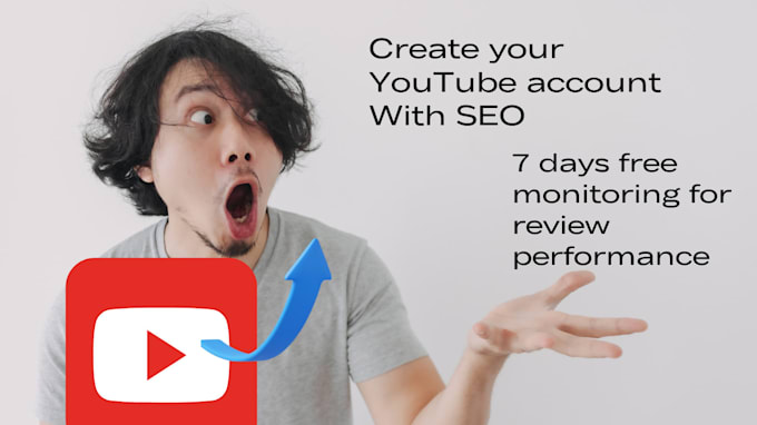 Gig Preview - Create your youtube channel and SEO with 7 days free monitoring