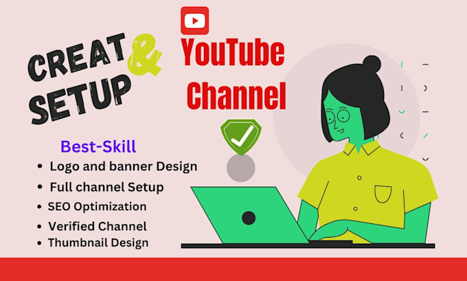 Gig Preview - Do create youtube channel setup and optimize with logo banner thumbnail SEO