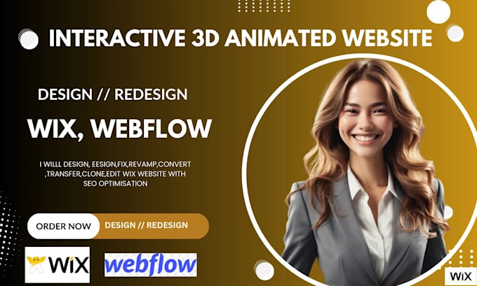 Gig Preview - 3d animated wix,3d wix spline animation website,wix studio scrolling animation