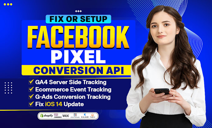 Gig Preview - Fix or setup meta pixel facebook conversion API ga4 ecommerce tracking with GTM