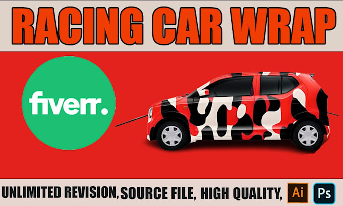 Gig Preview - Create racing car wrap design, vehicle wrap,  car wrap,trailer wrap design