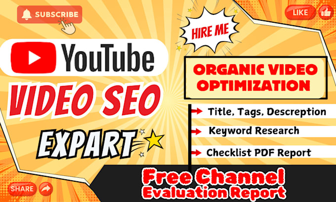 Gig Preview - Provide expert youtube video seo optimization and channel growth management