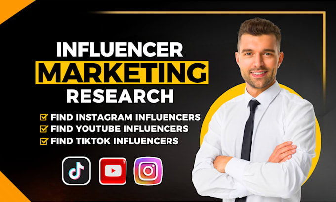 Gig Preview - Find best instagram, youtube, tiktok influencers list for influencer marketing