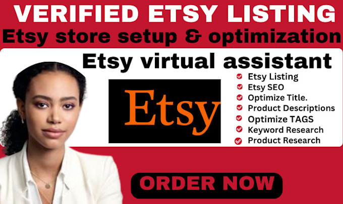 Gig Preview - Do etsy store set up etsy drop shipping etsy virtual assistant etsy listing, SEO