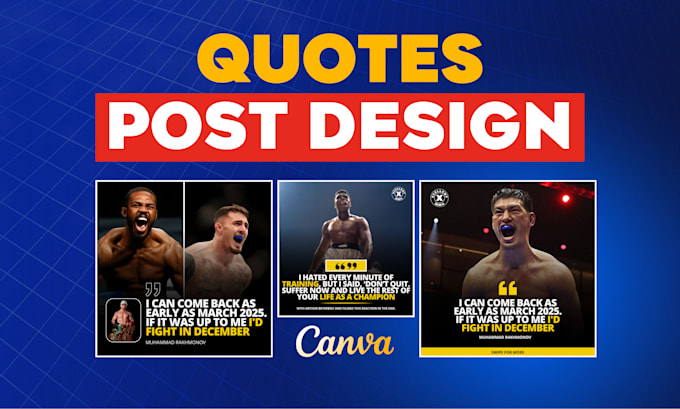 Gig Preview - Create business quotes posts canva templates niche base