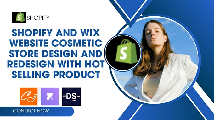 Gig Preview - Do shopify and wix website cosmetic store design,  redesign hot selling product