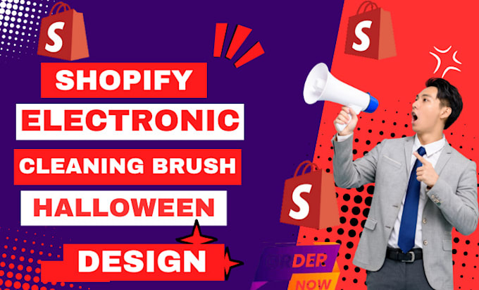 Gig Preview - Design redesign your halloween shopify electric cleaning brush shopify website