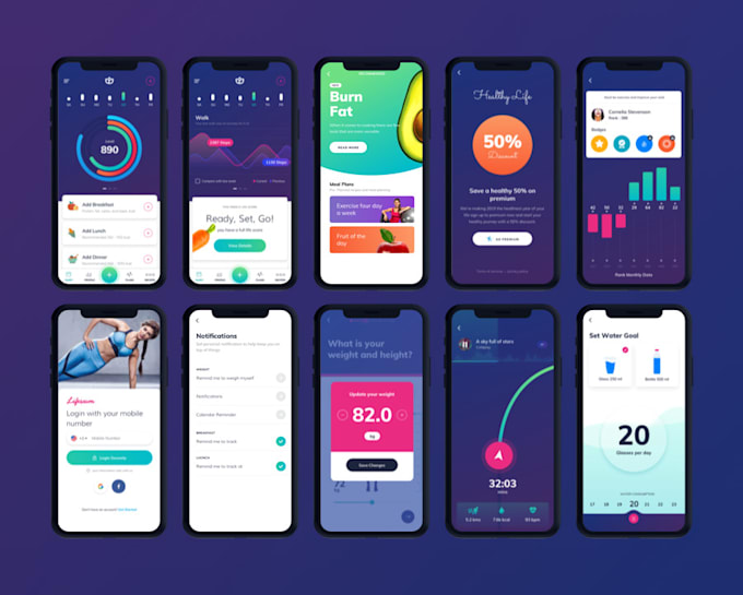 Gig Preview - Health and fitness, mobile app, fitness app, gym app, health app