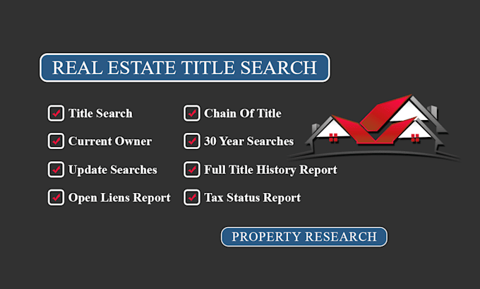 Gig Preview - Provide property title search report for you