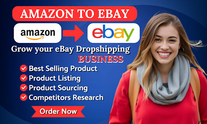 Gig Preview - Do amazon to ebay dropshipping top products listing