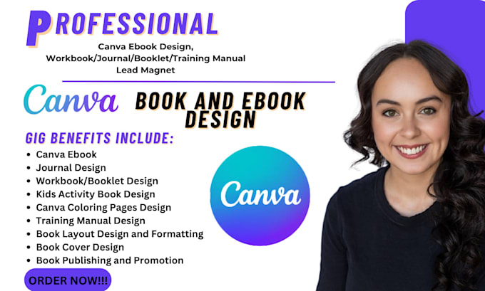 Gig Preview - Design canva ebook and ebook design journal design workbook for amazon kdp