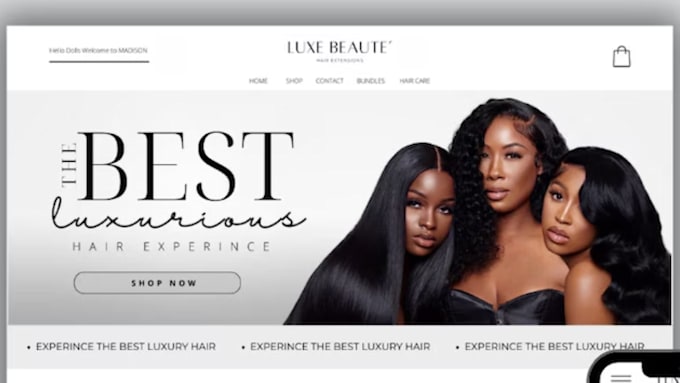 Gig Preview - Design a profitable hair extension website on shopify or wix