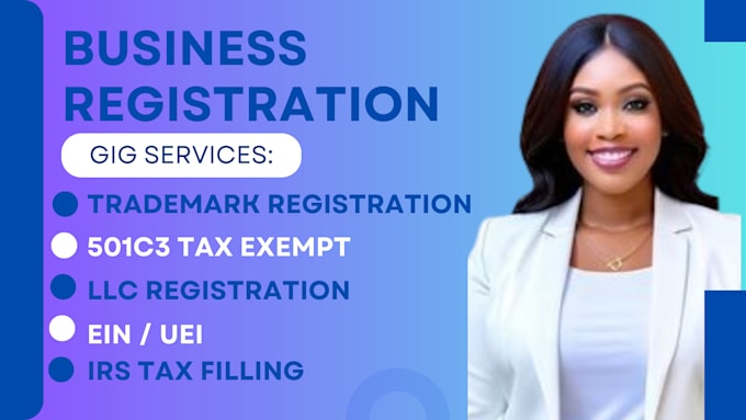 Gig Preview - Do 501c3 irs tax filling, trademark registration, llc registration, ein