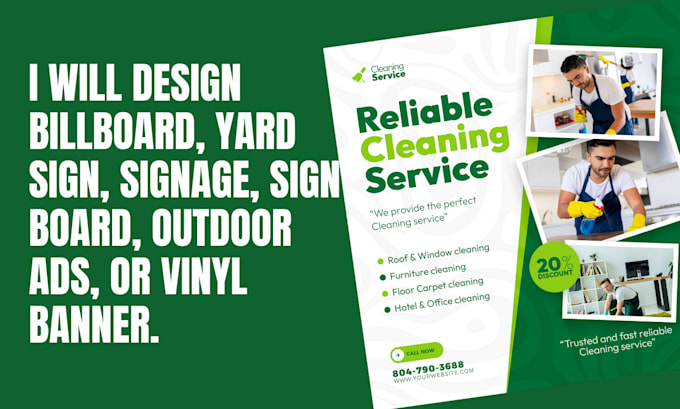 Gig Preview - Signage design, backdrop, rollup, yard sign, billboard,banner ads