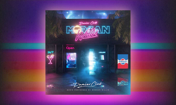 Gig Preview - Design a neon retro 80s style album cover artwork