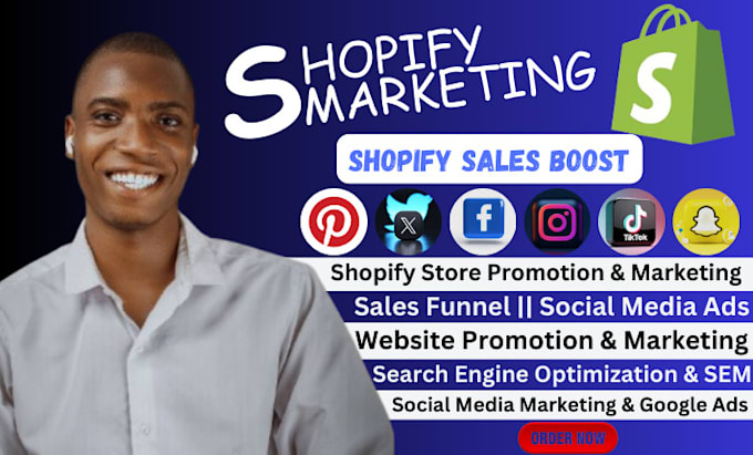 Gig Preview - Do shopify store promotion to increase your shopify store sales