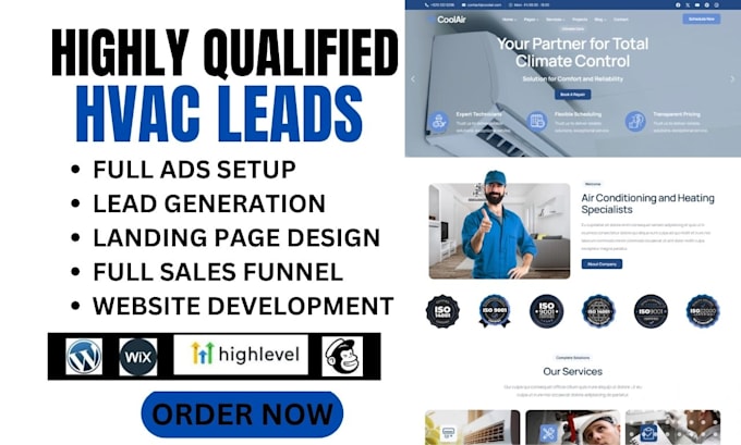 Bestseller - generate high quality hvac leads via google ads hvac landing page air duct leads