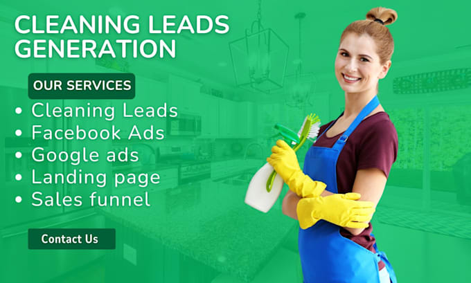 Gig Preview - Cleaning leads cleaning facebook ads cleaning leads landing page sales funnel