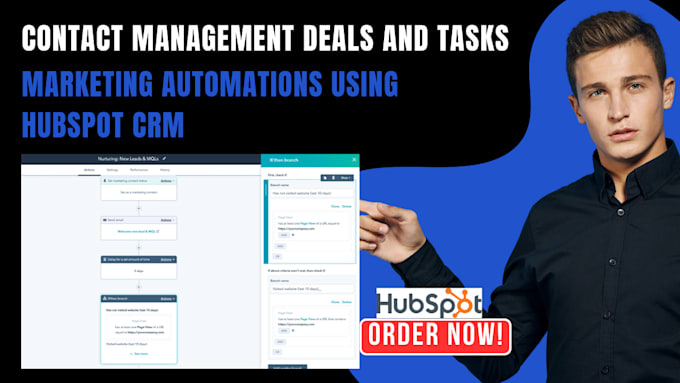 Gig Preview - Do contact management deals and tasks, marketing automations using  hubspot CRM