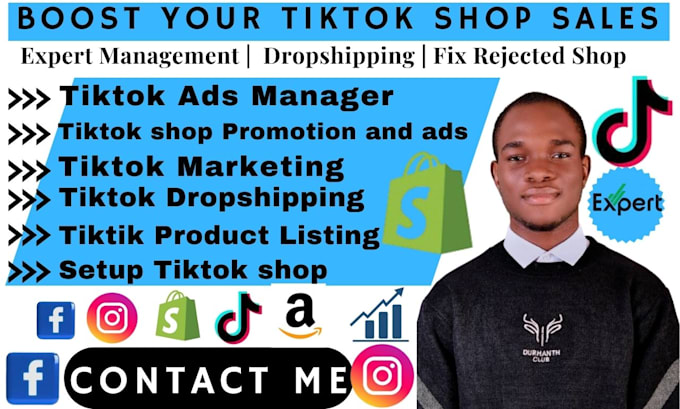 Gig Preview - Setup tiktok shop dropshipping tiktok shop ads manager fix rejected tiktok shop