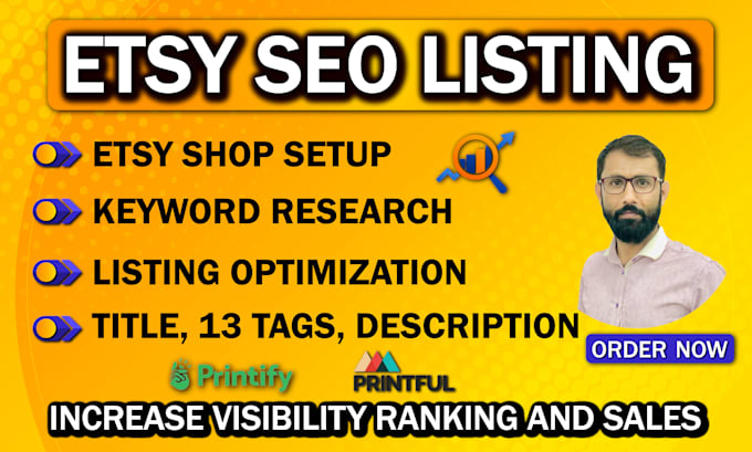 Gig Preview - Optimize your etsy seo listing to top rank and boost sales, shop setup