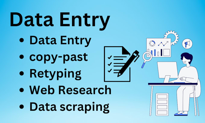 Gig Preview - Do data entry virtual assistant retyping web scraping expert