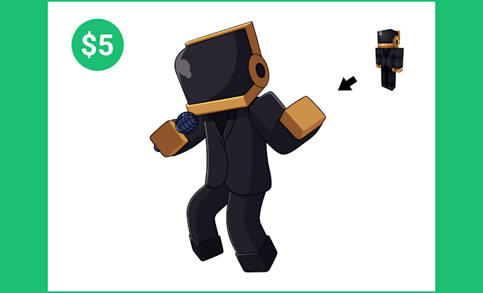 Gig Preview - Draw your minecraft skin into fanart in 24 hours