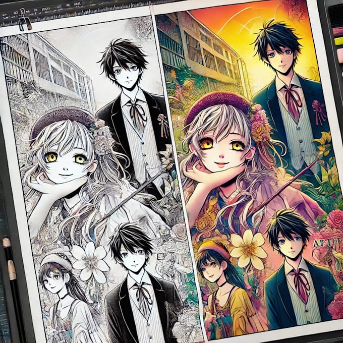 Gig Preview - Expertly color and restore manga and comic pages using ai technology