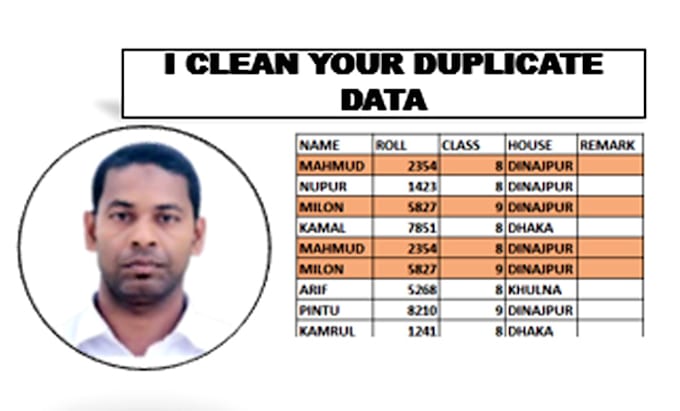 Gig Preview - Do clean up your duplicate data in excel file