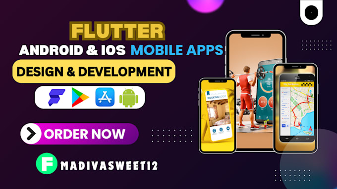 Gig Preview - Do app development, android, ios mobile app developer, flutter app development