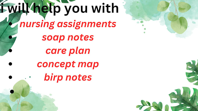 Gig Preview - Do care plans, soap notes, differential diagnoses, progress notes, birp notes